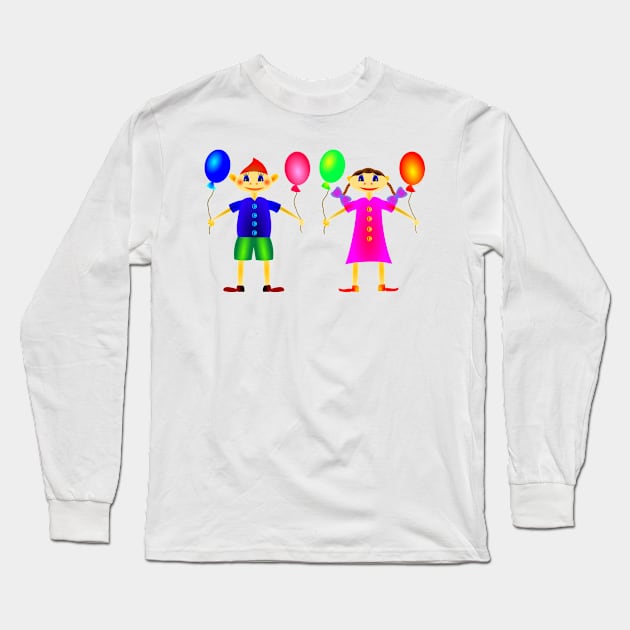 Happy kids Long Sleeve T-Shirt by Elonium